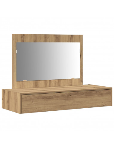Tavolo da trucco a parete Rovere Artigianale 100x40x70 cm