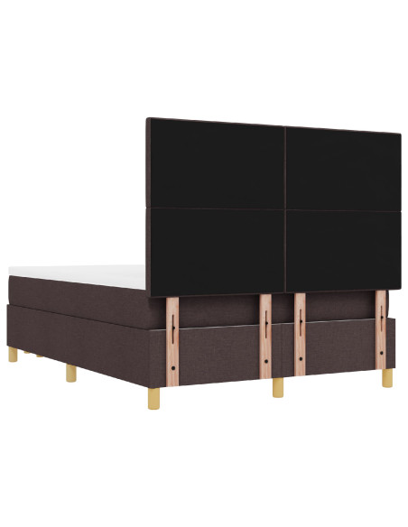 Letto a Flottante con Materasso e Panchina Marrone Scuro 140x190 cm Tessuto