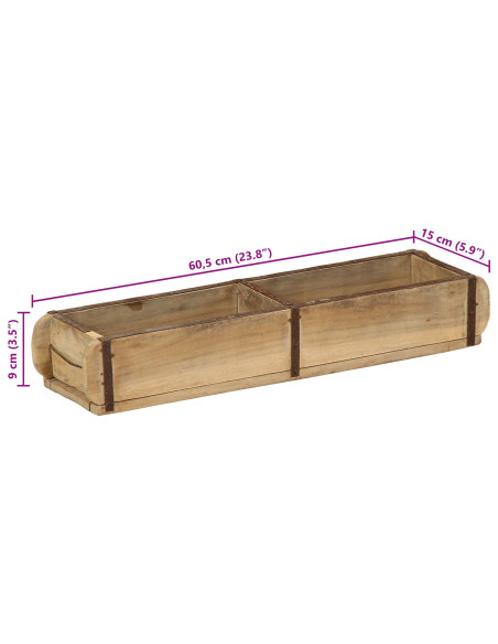 Set di 4 vassoi  60,5x15x9 cm in legno riciclato