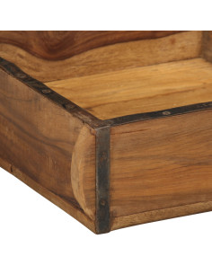 Vassoio Marrone 29 x 31 x 10 cm Legno Recuperato Massello