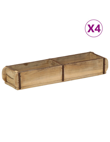 Vassoio 4 pcs Marrone 57 x 15 x 9 cm Legno Recuperato Massello