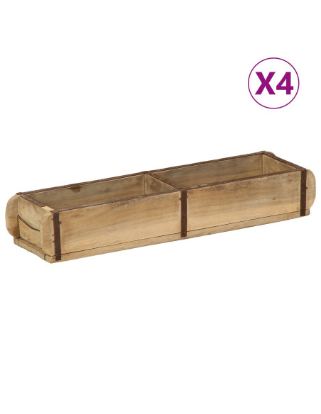 Vassoio 4 pcs Marrone 57 x 15 x 9 cm Legno Recuperato Massello