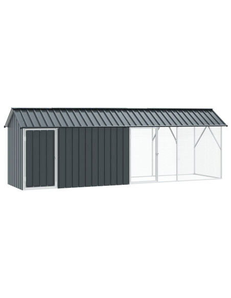 Voliera per uccelli con estensione Anthracite 112x442x141 cm Acciaio