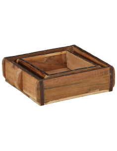 Vassoio 2 pcs Marrone 29 x 31 x 10 cm Legno Recuperato Massello 2