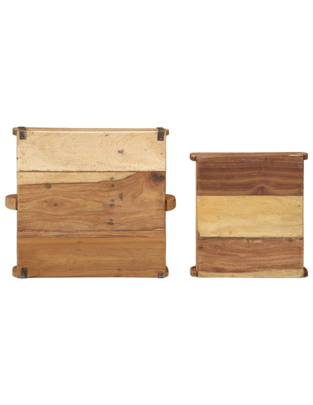 Vassoio 2 pcs Marrone 29 x 31 x 10 cm Legno Recuperato Massello