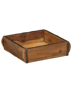 Vassoio Marrone 29 x 31 x 10 cm Legno Recuperato Massello 2
