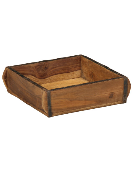 Vassoio Marrone 29 x 31 x 10 cm Legno Recuperato Massello