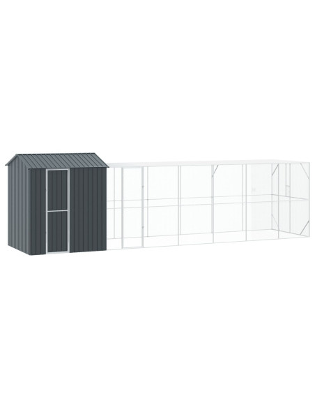 Voliera per Uccelli con Estensione Antracite 210x817x247 cm Acciaio