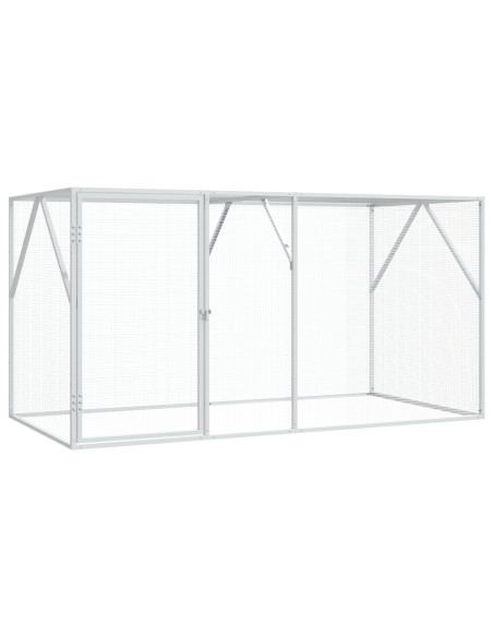 Voliera per Uccelli Anthracite 102x208x108 cm Acciaio