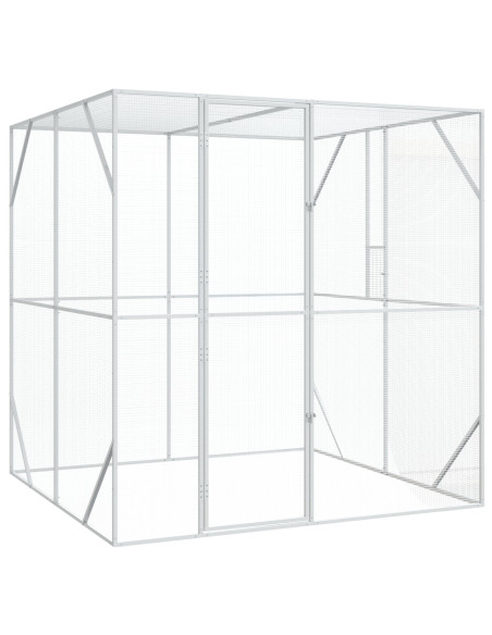 Voliera per Uccelli Antracite 209x202x214 cm Acciaio