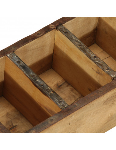 Vassoio 30x14x9 cm Legno Massello Riciclato