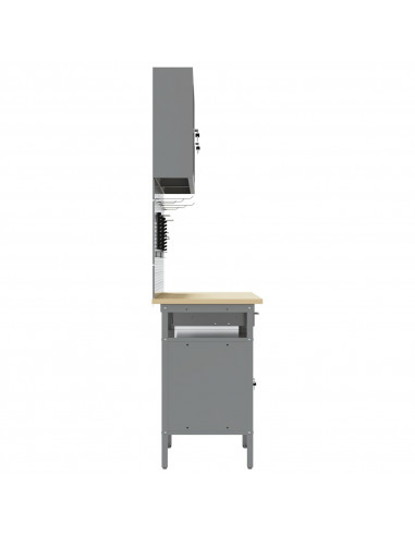 Set di 10 pezzi di armadietti e pannelli pegboard  in MDF e Metallo Nero