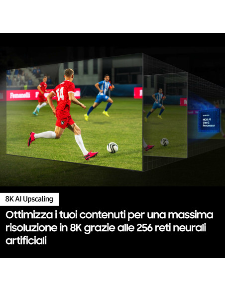 Samsung Smart TV 75” QE75QN800DTXZT Neo QLED 8K Mini LED Graphite Black 2024, Processore NQ8 AI GEN2, 8K AI Upscaling, Infinit