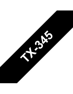 Brother TX-345 nastro per etichettatrice Bianco su nero