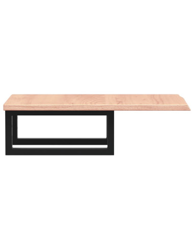 Ripiano a Parete per Lavabo in Acciaio e Massello di Rovere