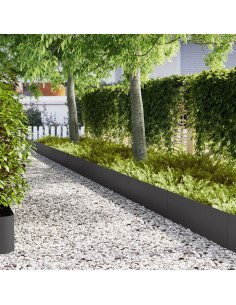 Bordura per Prato 10 pcs Nero 100 x 0.05 x 20 cm