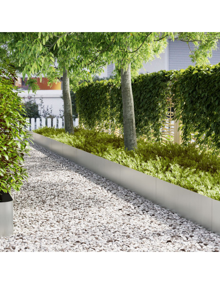 Bordura per Prato 20 pcs Argento 100 x 0.05 x 20 cm