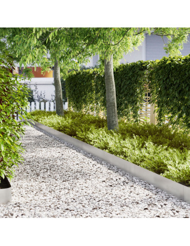 Bordura per Prato 10 pcs Argento 100 x 0.05 x 20 cm