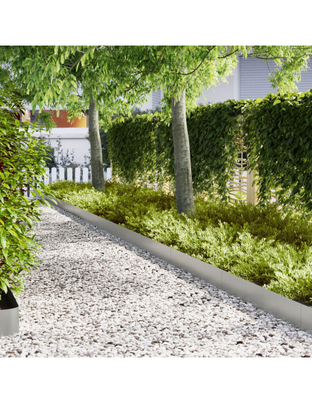 Bordura per Prato 10 pcs Argento 100 x 0.05 x 20 cm