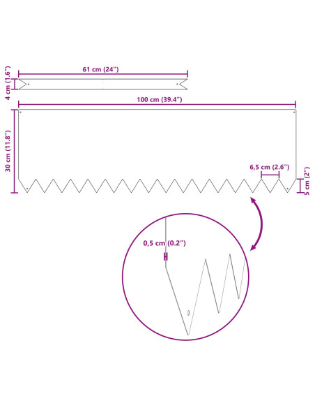Bordura per Prato 10 pcs Antracite 100 x 0.05 x 20 cm