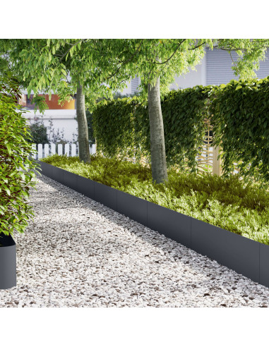 Bordura per Prato 20 pcs Antracite 100 x 0.05 x 20 cm