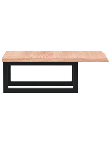 Ripiano a Parete per Lavabo in Acciaio e Massello di Rovere