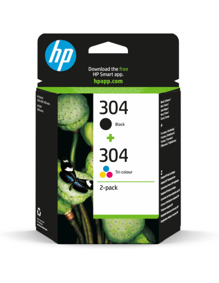 HP Confezione da 2 cartucce di inchiostro nero/in tricromia originali 304