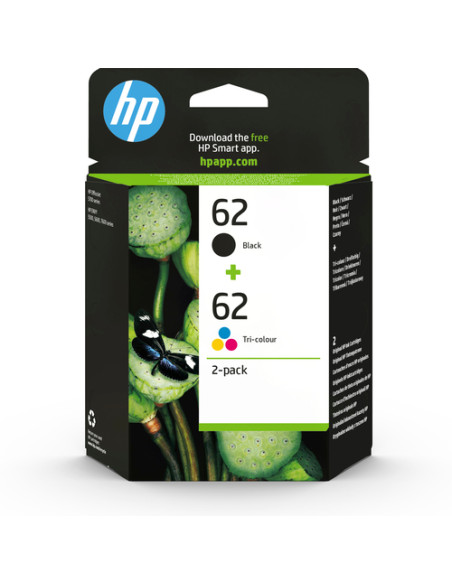 HP Confezione da 2 cartucce originali di inchiostro nero/tricromia 62