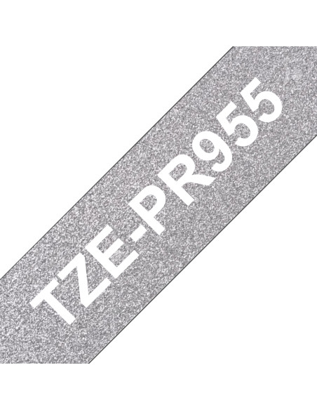 Brother TZE-PR955 nastro per etichettatrice Bianco su argento