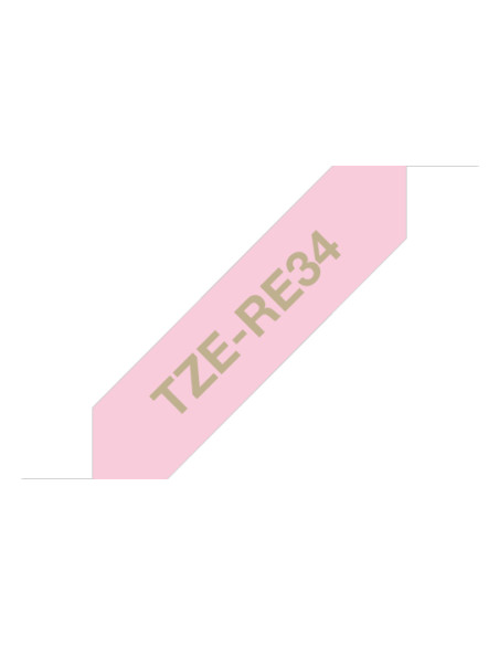 Brother TZE-RE34 nastro per etichettatrice Oro su rosa