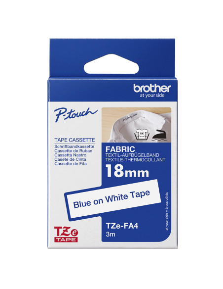 Brother TZE-FA4 nastro per etichettatrice Blu su bianco