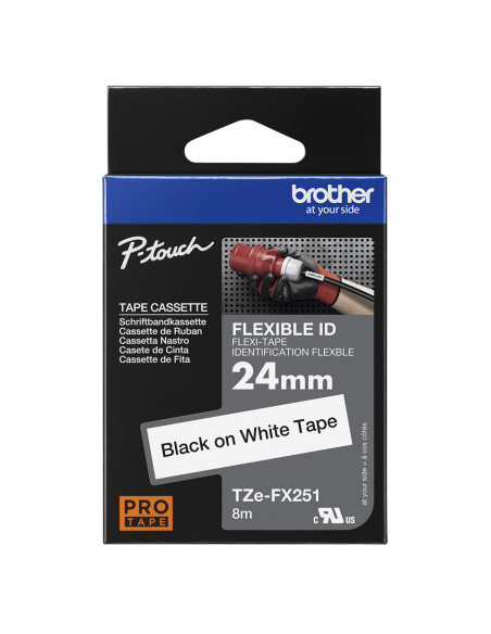 Brother TZE-FX251 nastro per etichettatrice Nero su bianco