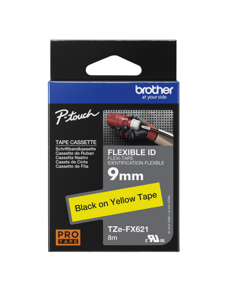 Brother TZE-FX621 nastro per etichettatrice Nero su giallo