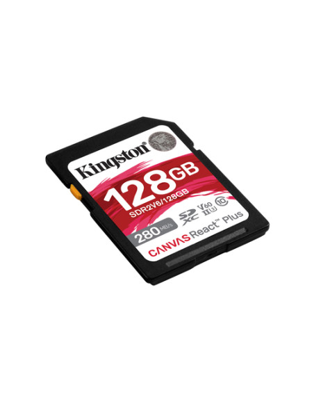 Kingston Technology 128GB Canvas React Plus SDXC UHS-II 280R/100W U3 V60 for Full HD/4K