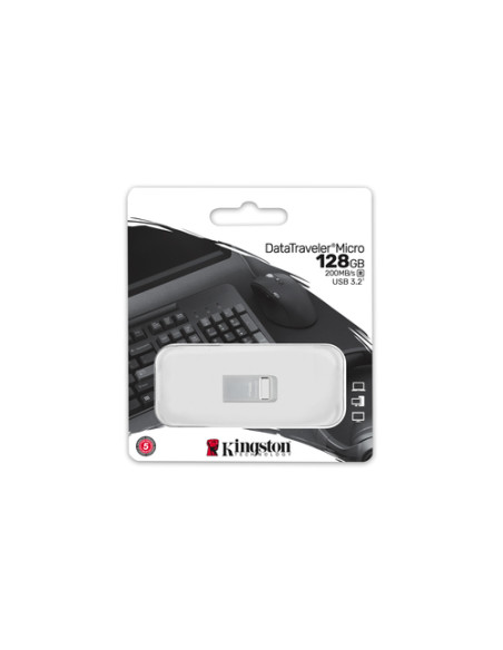 Kingston Technology DataTraveler 128GB Micro 200MB/s Metal USB 3.2 Gen 1
