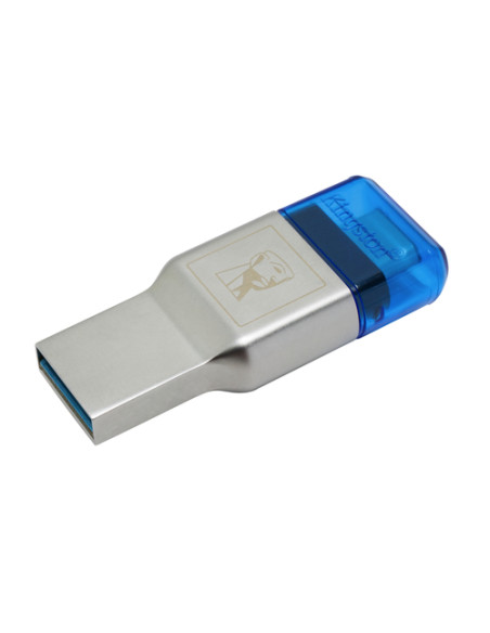 Kingston Technology MobileLite Duo 3C lettore di schede USB 3.2 Gen 1 (3.1 Gen 1) Type-A/Type-C Blu, Argento