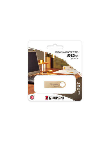 Kingston Technology DataTraveler 512GB 220MB/s Drive USB 3.2 Gen 1 in Metallo SE9 G3