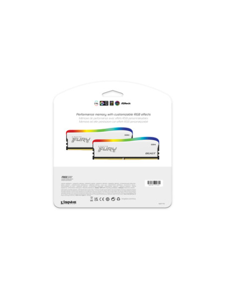 Kingston Technology FURY Beast 16GB 3200MT/s DDR4 CL16 DIMM bianco RGB SE