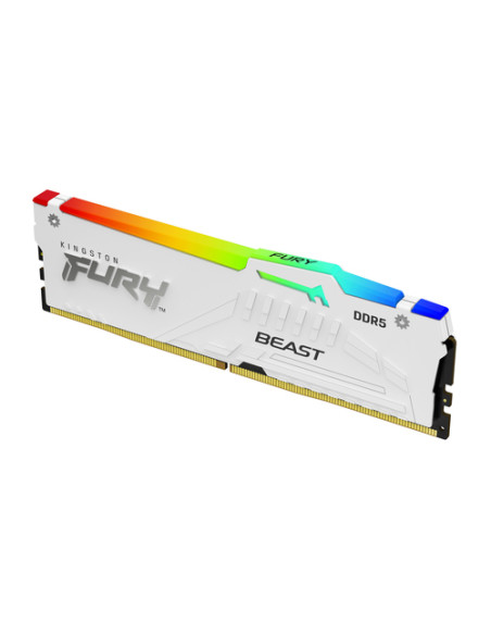 Kingston Technology FURY Beast 32GB 6000MT/s DDR5 CL30 DIMM (Kit da 2 moduli) White RGB EXPO