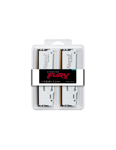 Kingston Technology FURY Beast 32GB 6000MT/s DDR5 CL30 DIMM (Kit da 2 moduli) White RGB EXPO