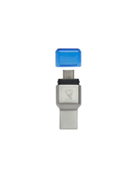 Kingston Technology MobileLite Duo 3C lettore di schede USB 3.2 Gen 1 (3.1 Gen 1) Type-A/Type-C Blu, Argento