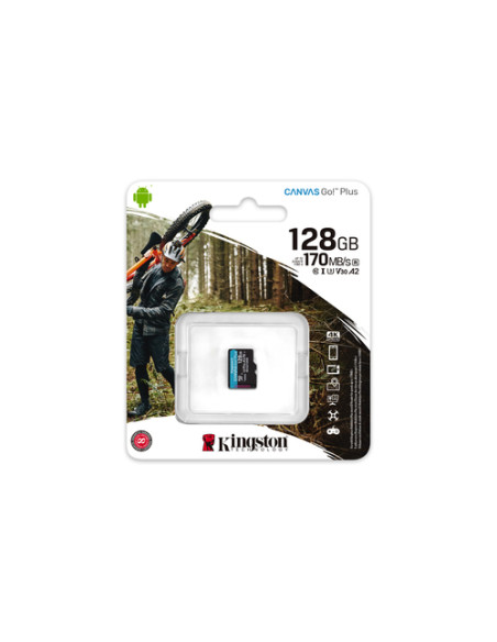 Kingston Technology Scheda microSDXC Canvas Go Plus 170R A2 U3 V30 da 128GB confezione singola senza adattatore