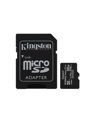 Kingston Technology Scheda micSDHC Canvas Select Plus 100R A1 C10 da 32GB + adattatore