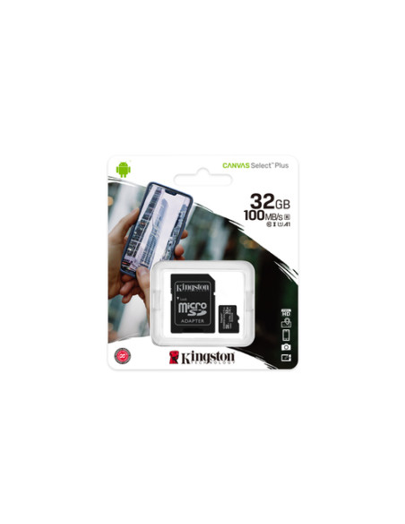 Kingston Technology Scheda micSDHC Canvas Select Plus 100R A1 C10 da 32GB + adattatore