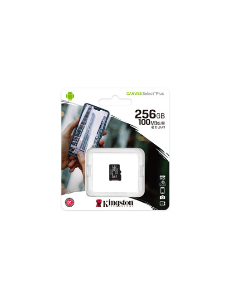 Kingston Technology Scheda micSDXC Canvas Select Plus 100R A1 C10 da 256GB confezione singola senza adattatore