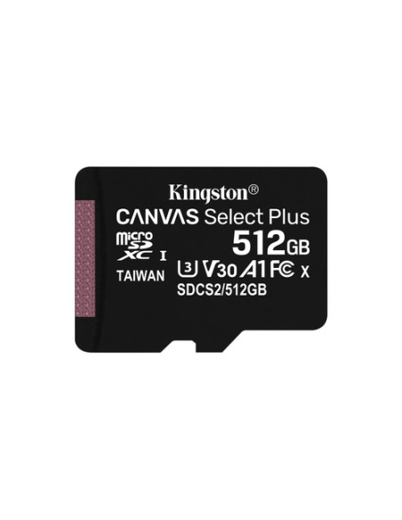 Kingston Technology Scheda micSDXC Canvas Select Plus 100R A1 C10 da 512GB + adattatore