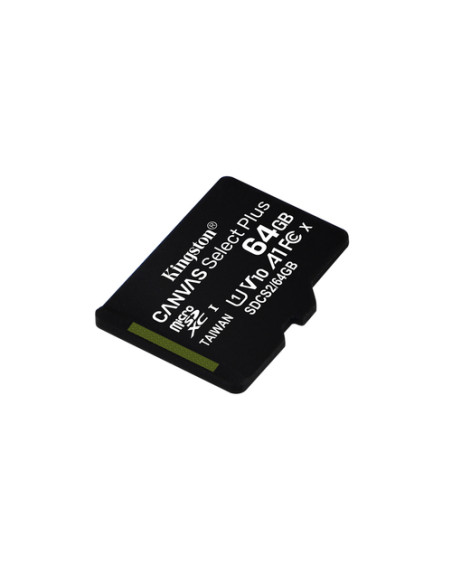 Kingston Technology Scheda micSDXC Canvas Select Plus 100R A1 C10 da 64GB + adattatore