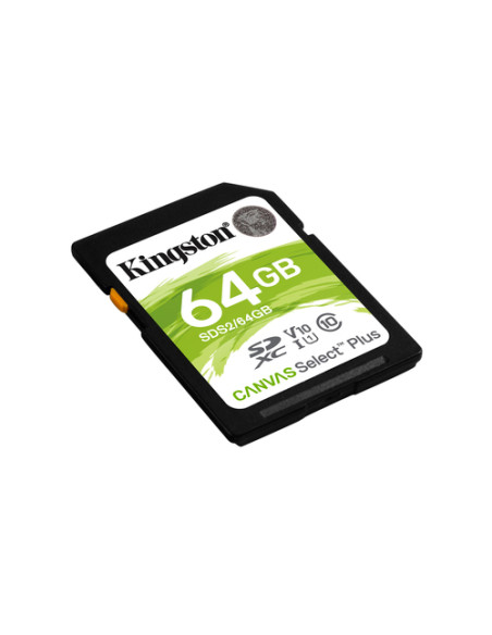 Kingston Technology Scheda SDXC Canvas Select Plus 100R C10 UHS-I U1 V10 da 64GB