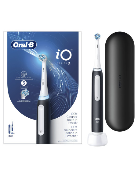 Oral-B Spazzolino Elettrico iO 3 Nero, 1 Testina