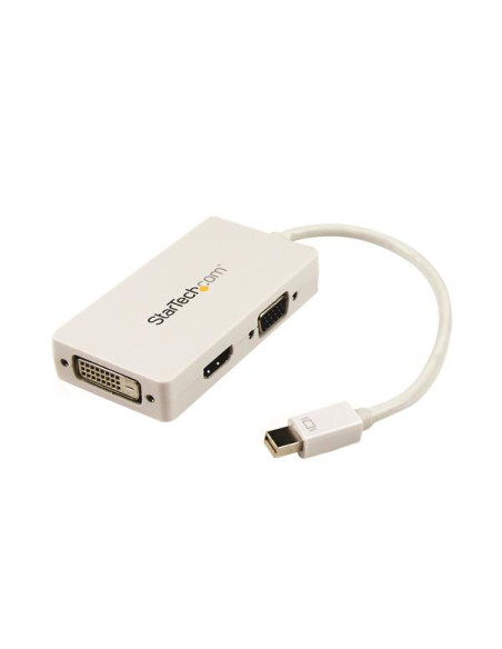 StarTech.com Adattatore Mini DisplayPort a HDMI, DVI & VGA - Convertitore mDP per macbook 3 in 1 - bianco